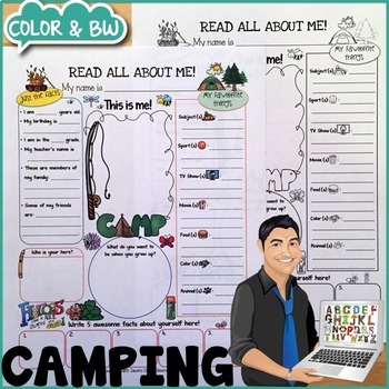 Preview of All About Me Camping Theme {Dollar Deals All About Me Paper/Poster/Page}