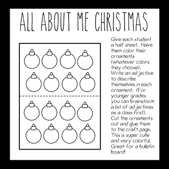 All About Me - Christmas Tree and Wreath Craftivity by Little Olive