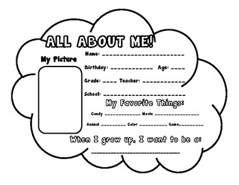 All About Me Cloud by 5th and Fearless | TPT