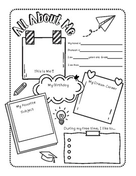 Preview of All About Me Coloring & Activity Page for Kids