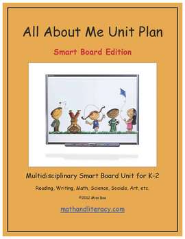 Preview of "All About Me" Common Core Aligned Math and Literacy Unit - SMARTBOARD EDITION