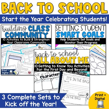 Preview of All About Me Bag Back to School Community Building Activities SMART Goals