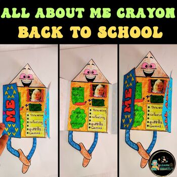 All About Me Crayon - Back to School Kindergarten Craft First Day Of School