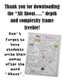 All About Me Depth and Complexity Frame Freebie