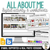 All About Me Digital Activity & Worksheets SS