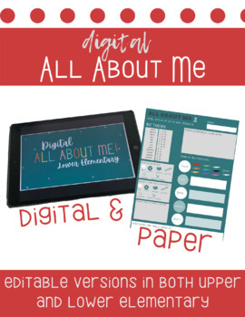 Preview of All About Me Digital and Paper