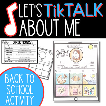 Preview of All About Me Drawing Activity | TikTok Theme