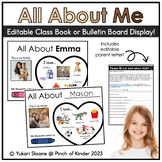 All About Me: Editable Bulletin Board Display or Class Book!