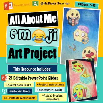 Preview of All About Me: Emoji Art Project / Back to School Art Project