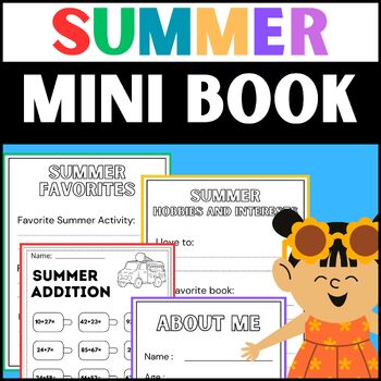 Preview of All About Me End of the year activities mini book summer , Favorites,Hobbies,...
