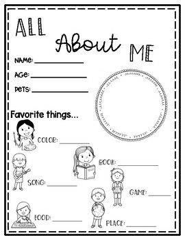 All About Me FREEBIE!!!! by Lucky Ladybug Boutique | TPT