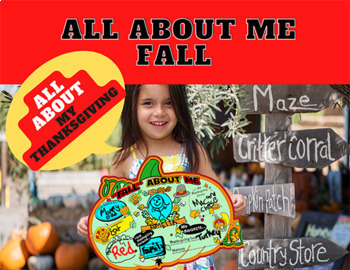 Preview of All About Me Fall Thanksgiving Poster! Pumpkin Theme! Classroom bulletin board