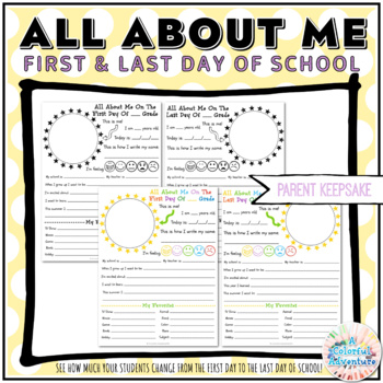 Preview of All About Me First Day and Last Day | Back To School and End Of Year Activity