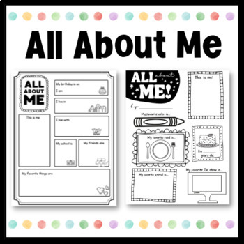 All About Me- First Day of School Activity | TPT