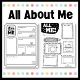 All About Me- First Day of School Activity