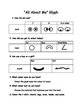 Preview of "All About Me" First Day of School Glyph
