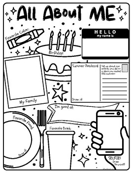 All About Me | First Day of School Worksheet by EasyBeingGreen | TPT