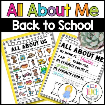 All About Me Activities - Back to School Activities for the First Week ...