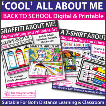 Preview of All About Me First week Back Art & Goal Setting Activities, Digital & Printable 