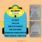 All About Me Flip Book Backpack Poster Craft Back to Schoo