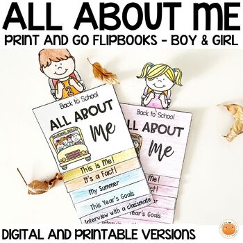 All About Me Flipbook Editable Back to School