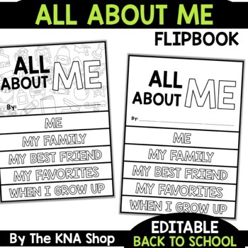 All About Me Flipbook Editable Back to School