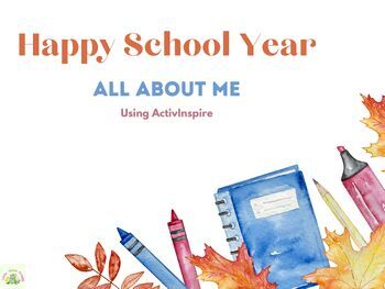 Preview of All About Me Flipchart for ActivInspire, Survey, Back to School, Preschool