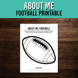 All About Me Football Coloring Sheet | Identity Activity |