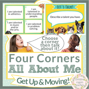 Preview of All About Me Four Corners Brain Break This or That Would Rather