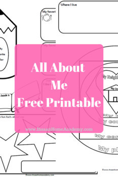 Preview of All About Me Free Printable