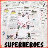 All About Me Worksheet Superhero Papers/Posters {Getting t