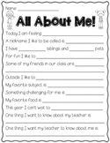 All About Me Freebie