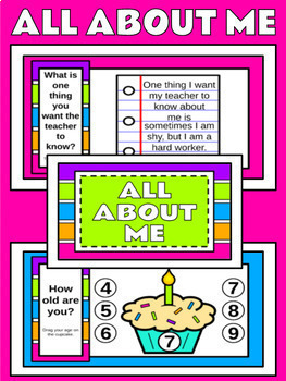 Preview of YOUNGER KIDS All About Me Beginning of the Year Google Slides & Seesaw