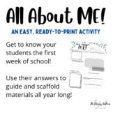 All About Me! (Get to know your students.)