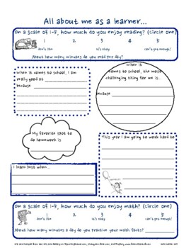 All About Me - Getting to Know You Worksheet by Collier's Creative Corner