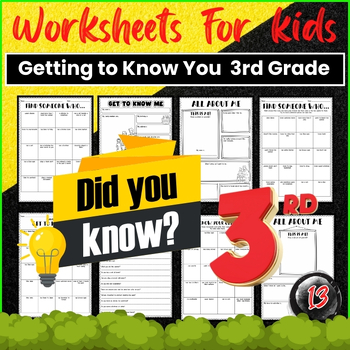 Preview of All About Me Getting to Know You Worksheets 3rd Grade