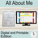 All About Me Google Slides, Digital Back to School Activities