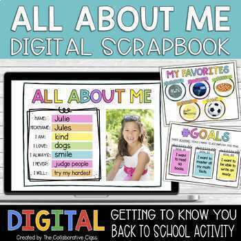 Preview of All About Me Google Slides | Digital Scrapbook for Back to School
