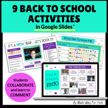 Preview of All About Me Google Slides | First Day of School Activities | Get to Know Me 