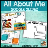All About Me Google Slides | Star Student 