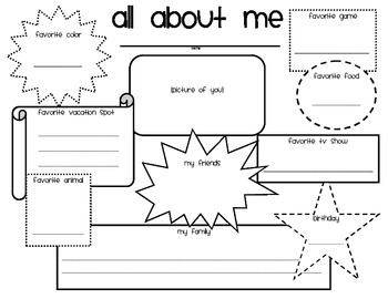 All About Me Graphic Organizer By Mrs Reeds Room Tpt