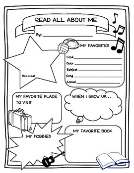All About Me Graphic Organizers By Katie Bug Elementary Tpt