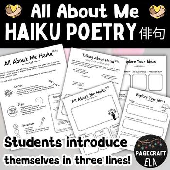 Preview of All About Me Haiku Writing Pack | No-Prep Poetry Activities | Back to School