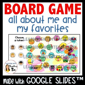 Preview of All About Me Handwriting Board Game for Google Slides™ PPT and PDF