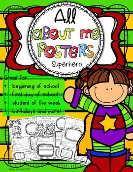 Preview of All About Me Super Hero First Day of School Activities 3rd and 4th Grade