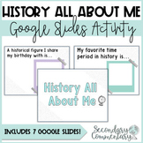 All About Me History Back to School Activity