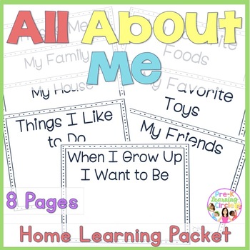 Preview of All About Me Home Learning Packet for Back to School