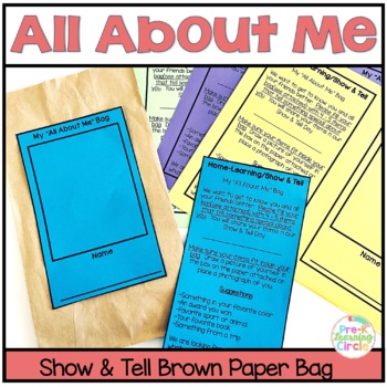 Preview of All About Me Home Learning Paper Bag Activity