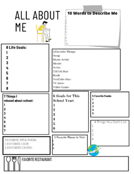 Preview of All About Me Icebreaker Activity