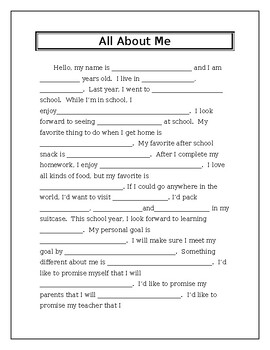 Preview of All About Me ~ ~ ~ Icebreaker & Classroom Tool